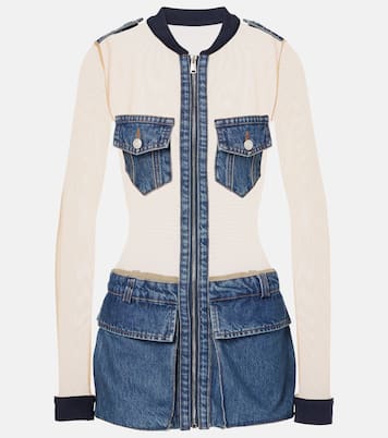 Abito corto Illusion in tulle e denim | Coperni