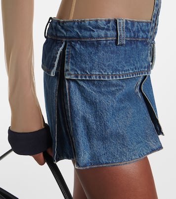 Abito corto Illusion in tulle e denim | Coperni