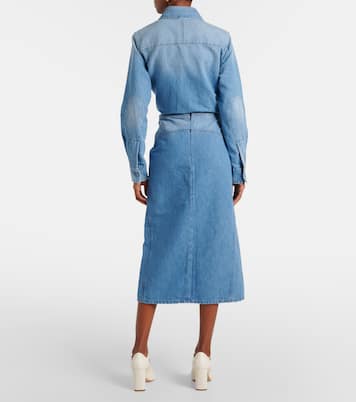 Falda midi Morelos de algodón y lino | Gabriela Hearst