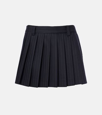 Pleated wool-blend miniskirt | Miu Miu