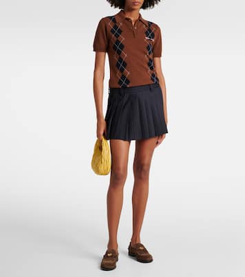 Pleated wool-blend miniskirt | Miu Miu