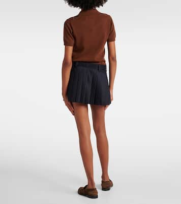 Pleated wool-blend miniskirt | Miu Miu