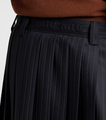 Pleated wool-blend miniskirt | Miu Miu