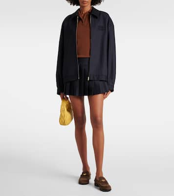 Pleated wool-blend miniskirt | Miu Miu