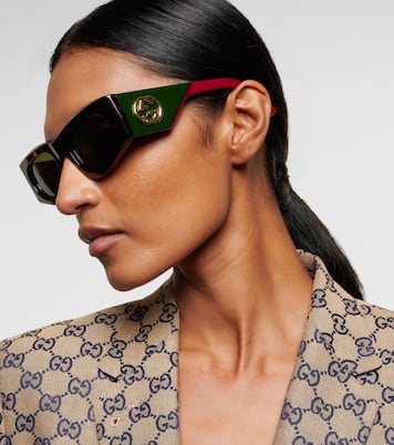 Occhiali da sole rettangolari Interlocking G | Gucci