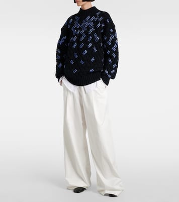 Pullover in lana vergine con paillettes | Dries Van Noten