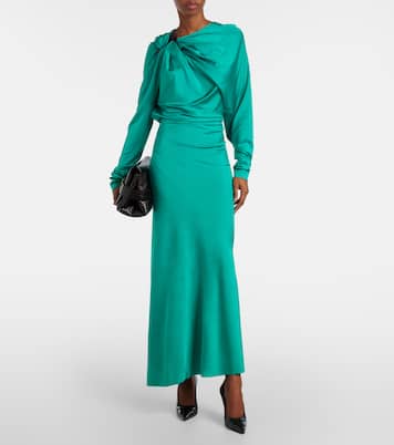 Vestido midi de satén asimétrico | Victoria Beckham