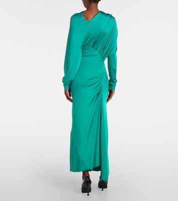 Vestido midi de satén asimétrico | Victoria Beckham