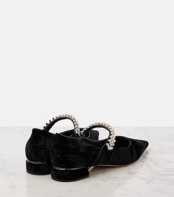 Ballerine Bing in velluto con cristalli | Jimmy Choo