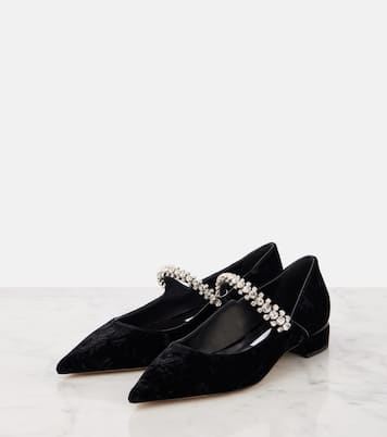 Ballerine Bing in velluto con cristalli | Jimmy Choo