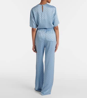 Pantalon ample GG en satin | Gucci