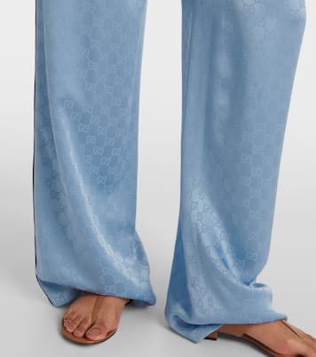 Pantalon ample GG en satin | Gucci