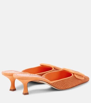 Mules Maysale 50 in rafia | Manolo Blahnik