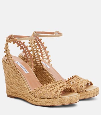 Espadrillas con zeppa Kahlo 105 in rafia  | Aquazzura