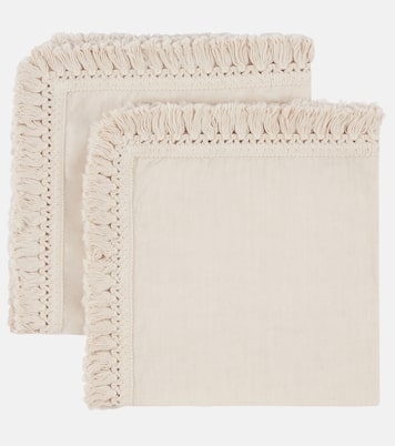 Set of two fringed napkins | Once Milano