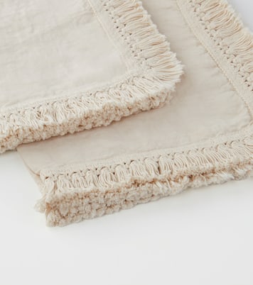 Set of two fringed napkins | Once Milano