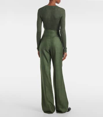 Pantalon de costume Vesta à taille haute en laine, soie et lin | Gabriela Hearst