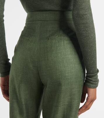 Pantalon de costume Vesta à taille haute en laine, soie et lin | Gabriela Hearst