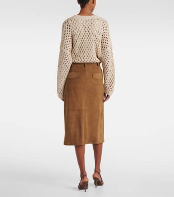 Suede midi skirt | Brunello Cucinelli