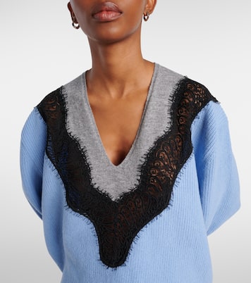 Lace-trimmed virgin wool sweater | Stella McCartney