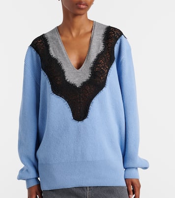 Lace-trimmed virgin wool sweater | Stella McCartney