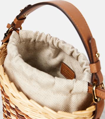 Pin Osier Mini leather-trimmed wicker tote bag | Delvaux