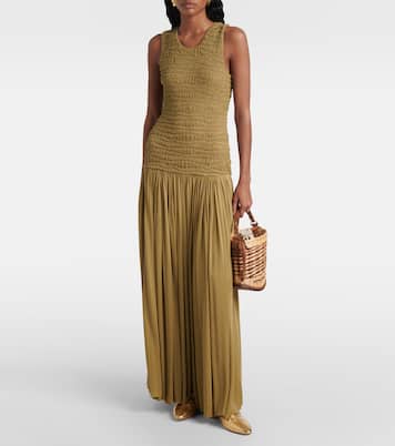 Pin Osier Mini leather-trimmed wicker tote bag | Delvaux