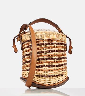 Pin Osier Mini leather-trimmed wicker tote bag | Delvaux