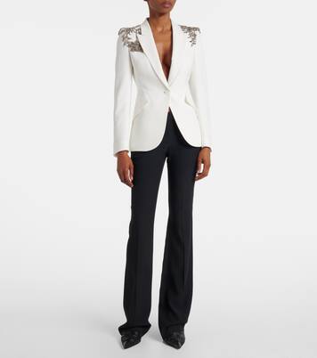 Embroidered single-breasted blazer | McQueen