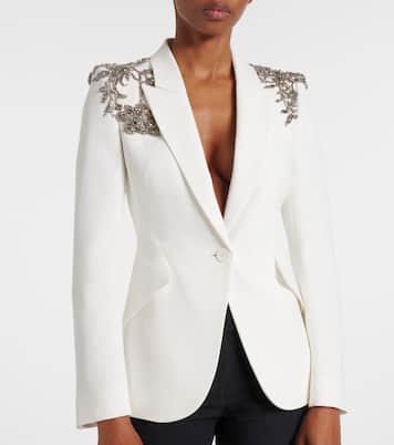 Embroidered single-breasted blazer | McQueen