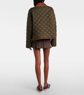 Quilted leather-trimmed jacket | Miu Miu