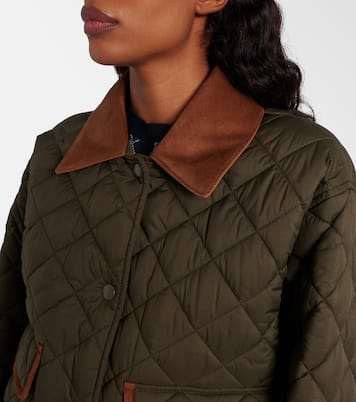 Quilted leather-trimmed jacket | Miu Miu