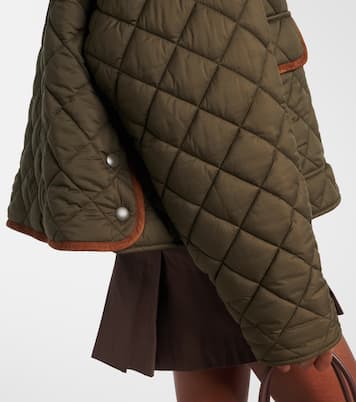 Quilted leather-trimmed jacket | Miu Miu