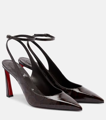 Condora 85鳄鱼纹效果皮革露跟高跟鞋 | Christian Louboutin