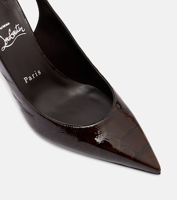 Condora 85鳄鱼纹效果皮革露跟高跟鞋 | Christian Louboutin
