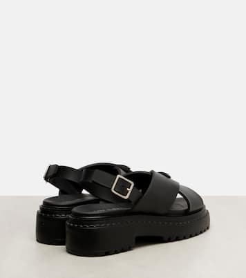 Logo rubber platform sandals | Prada
