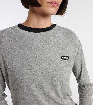 Longsleeve aus Baumwoll-Jersey | Miu Miu