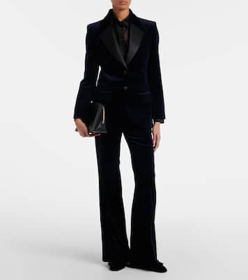 Cotton-blend velvet blazer | Victoria Beckham