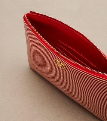 VLogo striped leather pouch | Valentino Garavani