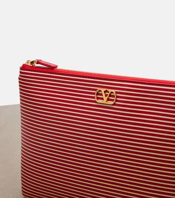 VLogo striped leather pouch | Valentino Garavani