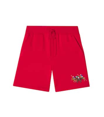 Embroidered cotton-blend jersey shorts | Polo Ralph Lauren Kids