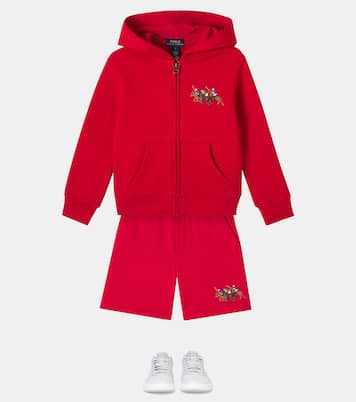 Embroidered cotton-blend jersey shorts | Polo Ralph Lauren Kids