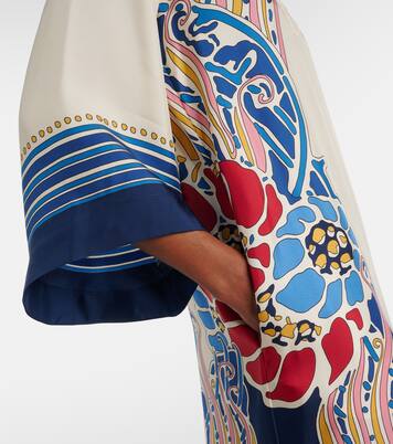 Caftan imprimé en satin de soie | La DoubleJ