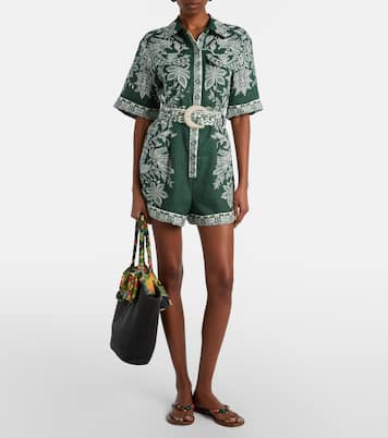 Basket Medium silk-trimmed raffia tote bag | Farm Rio