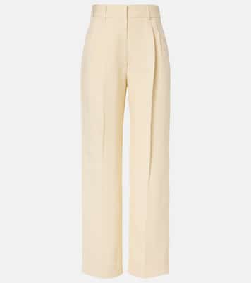 Fox linen and silk straight pants | Blazé Milano
