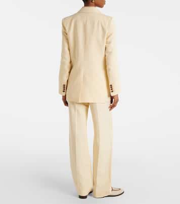 Fox linen and silk straight pants | Blazé Milano