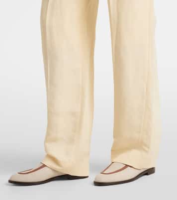Fox linen and silk straight pants | Blazé Milano