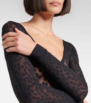 Sweet Dots polka-dot sheer catsuit  | Wolford