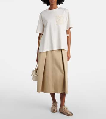 Embroidered oversized cotton jersey T-shirt | Moncler