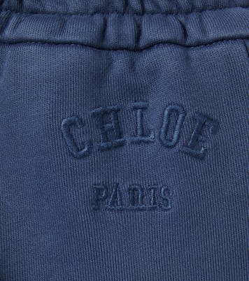 Logo cotton fleece shorts | Chloé Kids